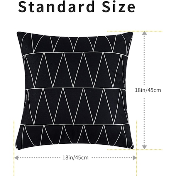 Set med 4 dekorativa geometriska 18 x 18 tum prydnadskuddfodral