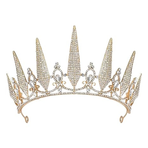 Gold Tiaras and Crowns for Women, Crystal Wedding Tiara for Bride