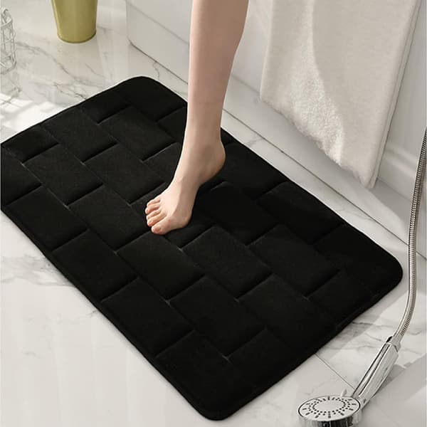 Memory Foam Bademåtte Skridsikker 31.5''x19.7'' Sort Badeværelsestæpper