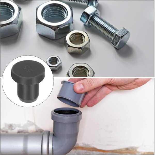 20 stk Høytemperatur Silikon T-Formet Pulverlakk Vanntette Plugger - Svart - OD: 8,5 mm