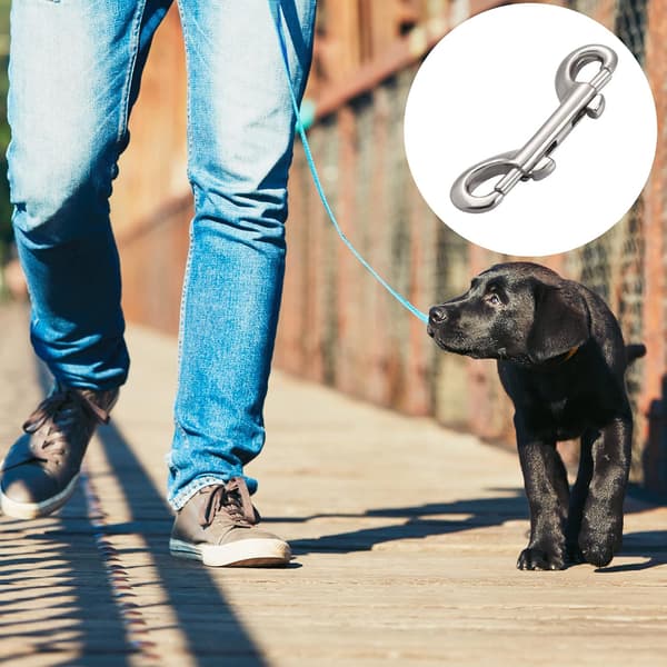 5 st rostfria karbinhakar, dubbeländad karbinhake, hundkoppel