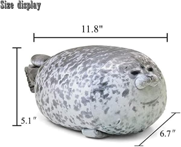 Plushkudde med tjock sälsdesign i bomull, storlek S