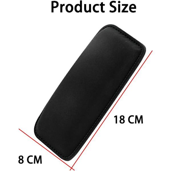 2 kpl Auton Ovikyynärnojan Pehmuste, Auton Kyynärnojan Tyyny, Sivukonsolin Polvituki, Yleismaailmallinen Auton Sisustusvarusteet (Musta, 18*8*3cm)