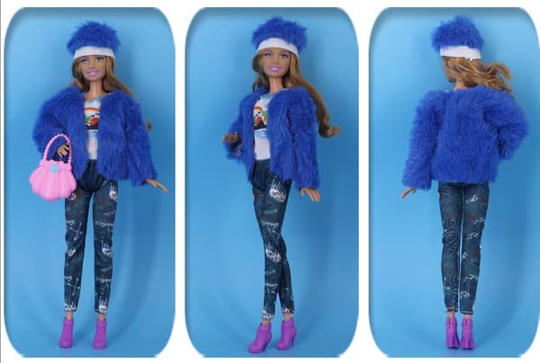13 delar 30cm Barbie dockkläder Mode päls päls vinter