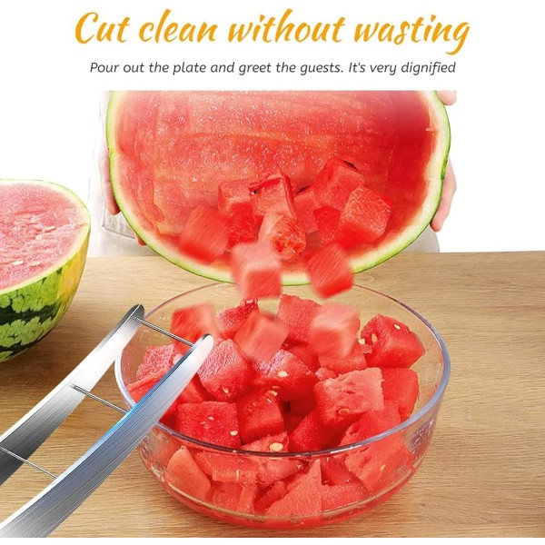 Melon Cutter, Fruktskærer, Vannmelon Slicer, Rustfritt Stål Vannmelon