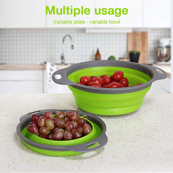 Korg Collapsible Colander Set med 2 runda silikonköksilar