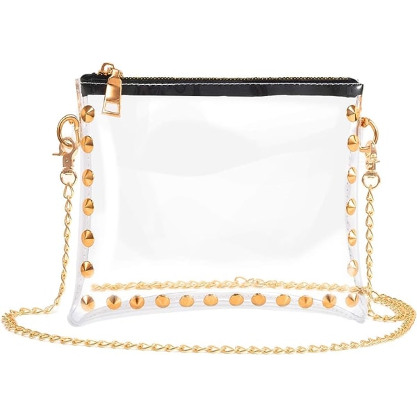 Liten gjennomsiktig veske Crossbody Bag Clear Purse Clear Clutch Godkjent PVC-veske