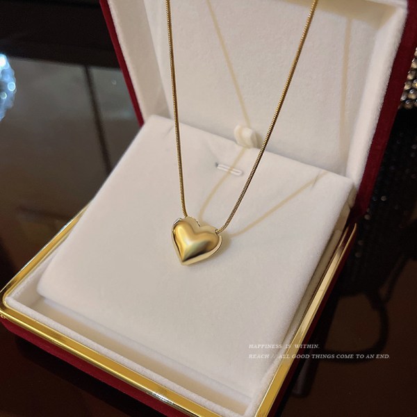 Guld hjärta halsband | Delikat halsband för kvinnor | Personlig