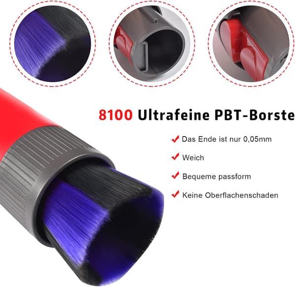 Blød børste til støvsugning, kompatibel med Dyson V7 V8 V10silm V11 V1
