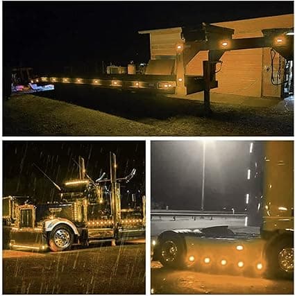 4 stk. 27 LED rav/rød sidemarkør indikatorlampe til lastbil bus båd trailer