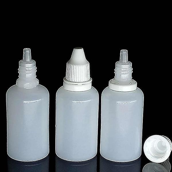 15 stk. 10 ml hvide tomme plastflasker med dryppeindsats til øjenvæske