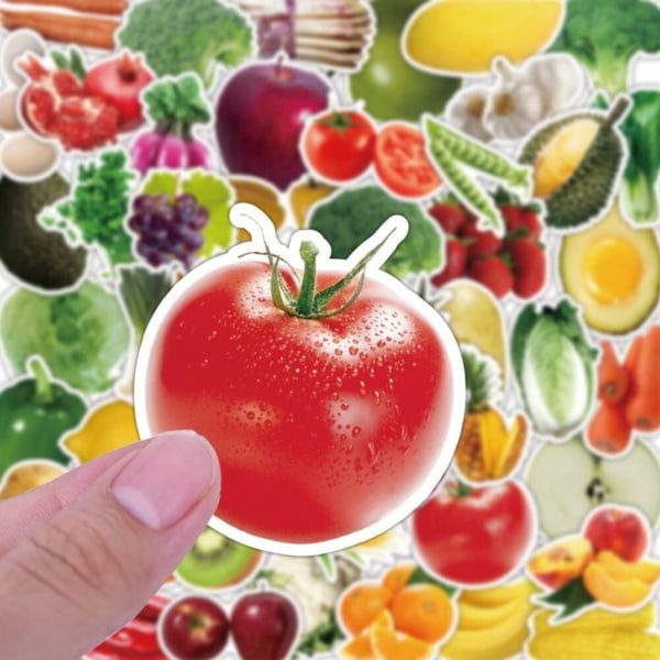 50 st Frukt Grönsaksdekaler Vattentäta Vinyldekaler förekommer