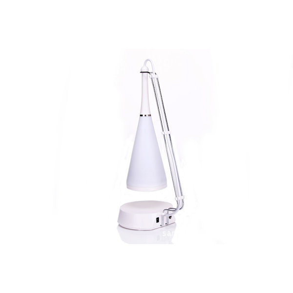 Bluetooth-høyttaler med skrivebordslampe, nattbordslampe, bærbar, liten, minihøyttaler, LED-leselampe, justerbar, dimbar, skrivebordslampe for sovesal, gutt, jentegave (hvit)