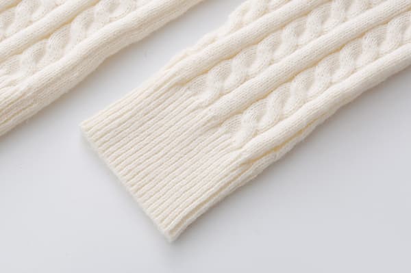 Vinter langærmet bomuldsfiskesnøre rund hals sweater