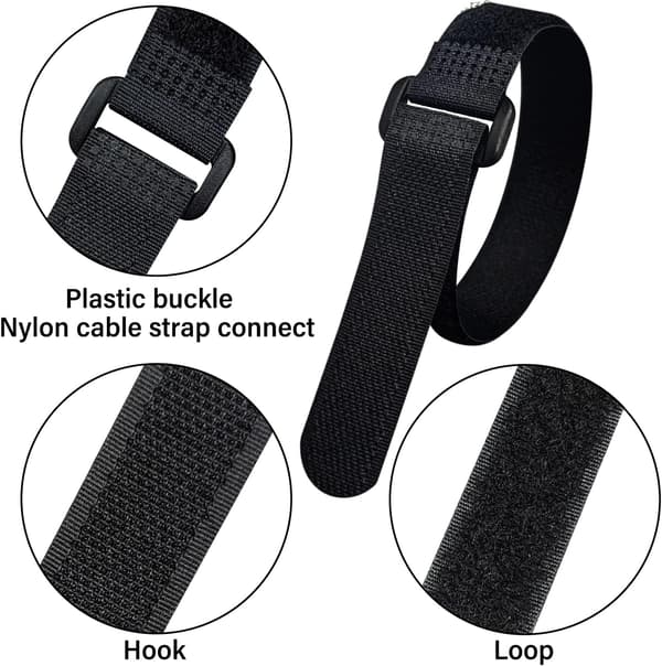 Scratch Straps 40 stk., Sort Kabelbinder 2 cm x 20 cm (40 stk.), Genanvendelig Vel