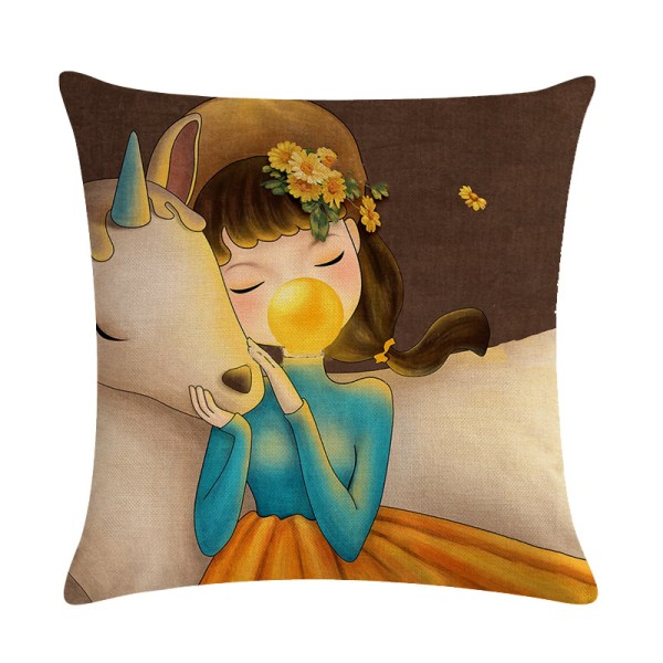 4 kpl tyynynpäällinen 45X45cm söpö tyttö kuvio pehmeä koristeellinen