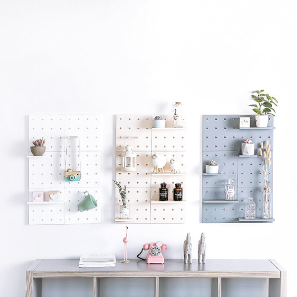 2 st Pegboard väggställ, plast väggorganisatör, lämplig för hem, kök, bad