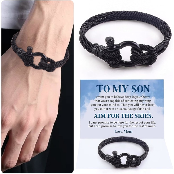 to My Son Love You Forever Nautical Armband Waterproof Paracord