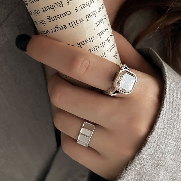 2PCS quare zircon ring Ring