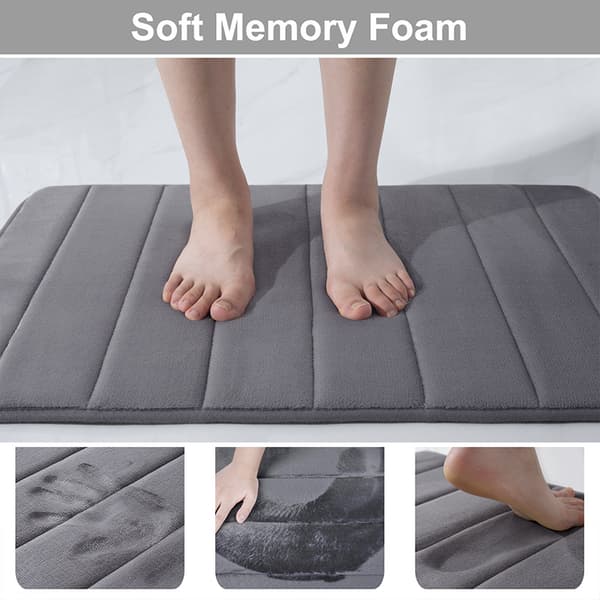 Tjock korallfleece minneskum badrumsmatta