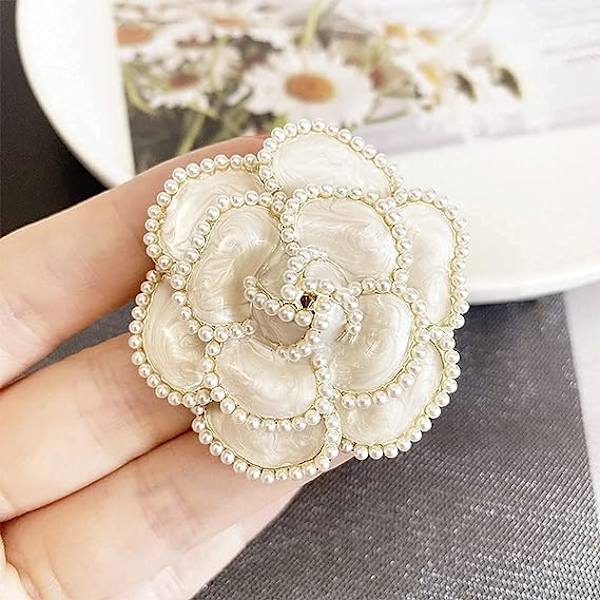 Blomster Brosche Emallje Brosche Perle Pin til Kvinder Bryllup Banket A