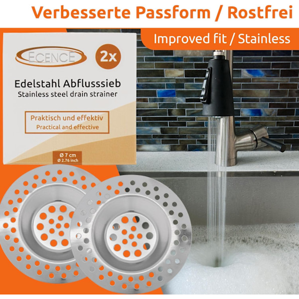 2 afløbsbeskyttelse rustfrit stål afløbsfilter hår opsamler til brusere badekar vaske