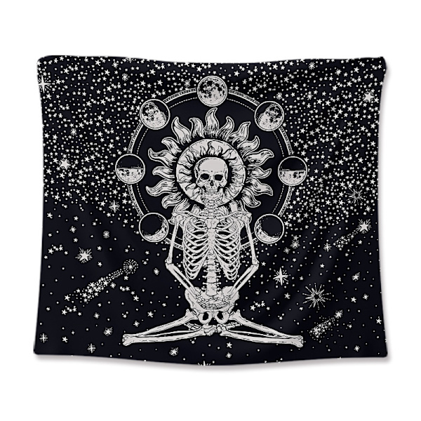100*150CM Kalloseinävaate Meditaatio Luuranko Verhot Kuu