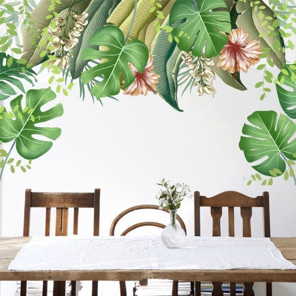 Kreativ väggdekal växter löv blommor väggdekor avtagbar