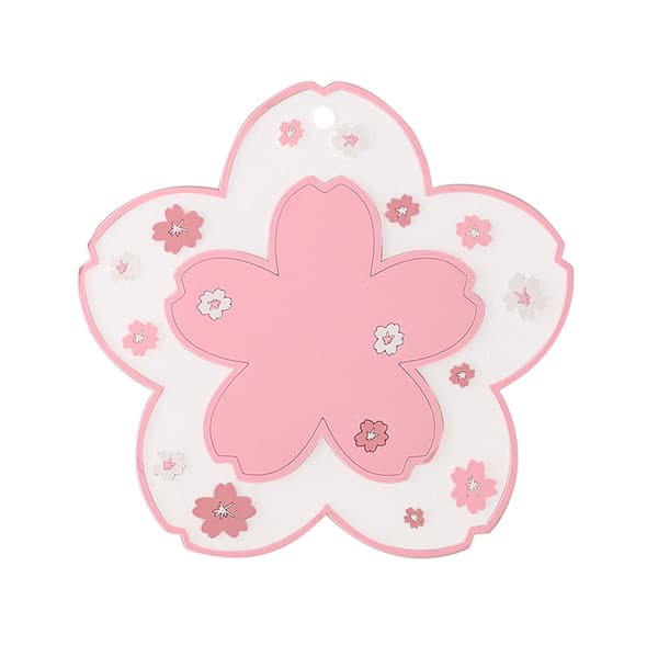 Conisy värmetåliga silikonunderlägg (Sakura, rosa och vit)