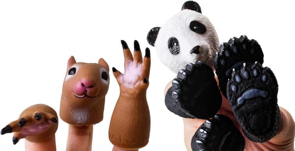 Panda djur finger handdocka nyhet leksak fingerdocka prop present