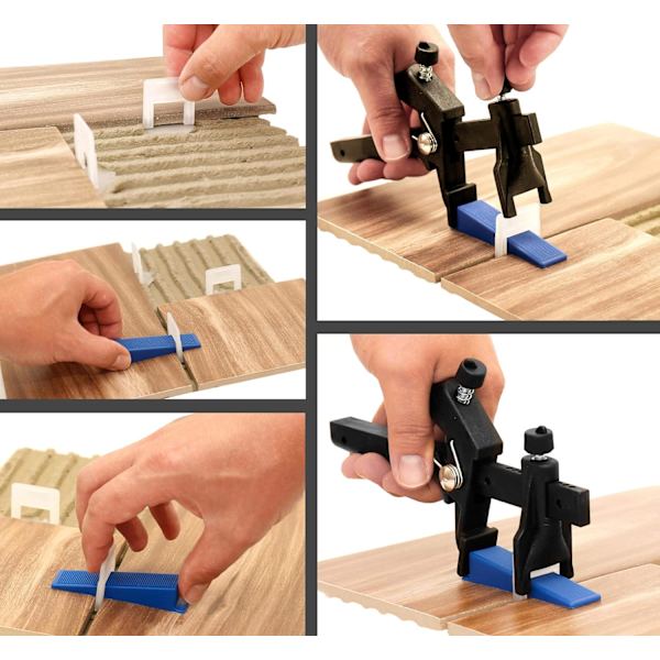 Pakke med 100 nivelleringsklosser for å hjelpe med å legge fliser 2 mm, gjennomsiktig, 3,5 * 3,8 cm