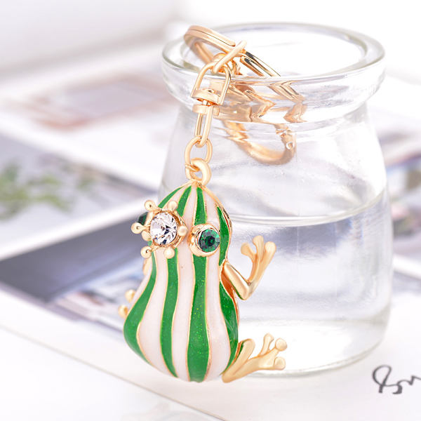 Frø nøglering rhinestone nøglering taske pung charms fødselsdagsgaver