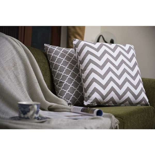 Set med 4 dubbelsidiga fyrkantiga kuddfodral, 45 cm längd x 45 cm bredd, grå