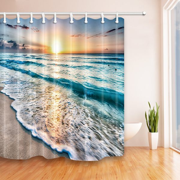 Hjemme bruseforhæng, Ocean bruseforhæng, (180 x 180 cm, Sunrise)