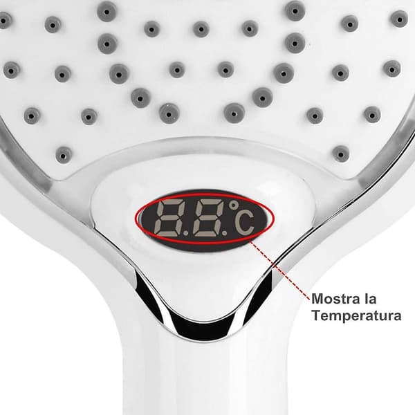 LED-dusjhode, LED-hånddusj, 3 farger temperaturkontroll dusjhode