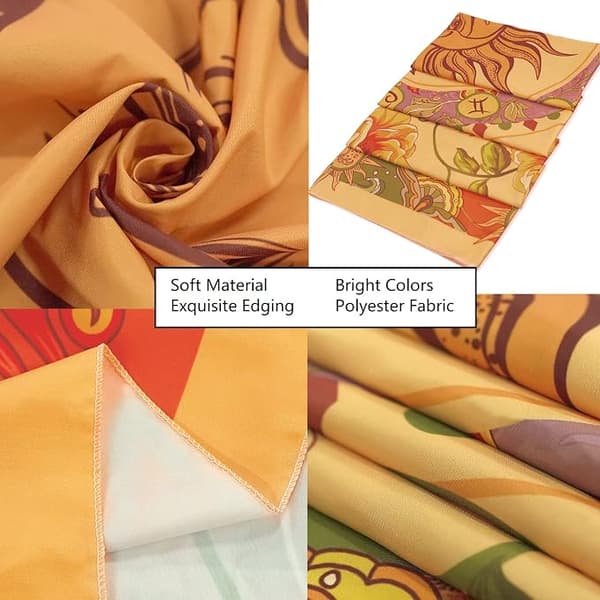 Gul Sol og Måne Gobelin Hippie Indie Gobeliner Boho Orange