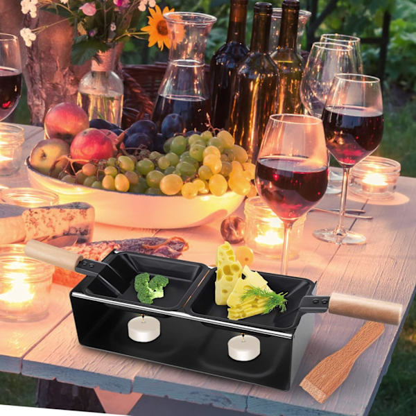 Non-stick Raclette-grill med trehåndtak - Ovntilbehør