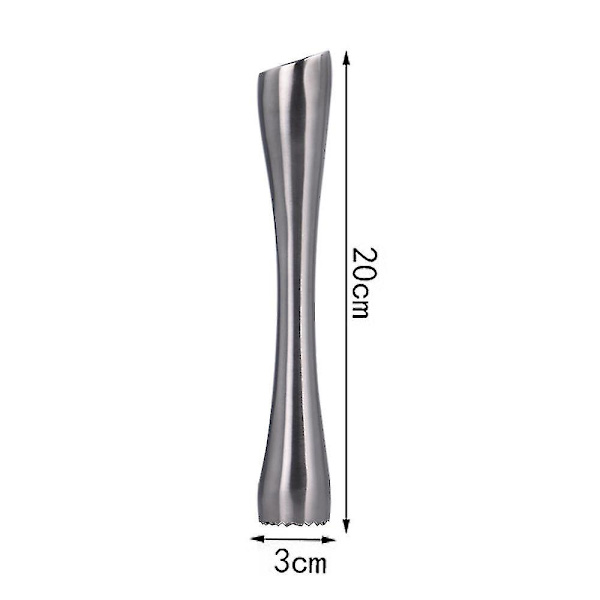 Muddler til cocktails, rustfrit stål cocktail muddler og mixin