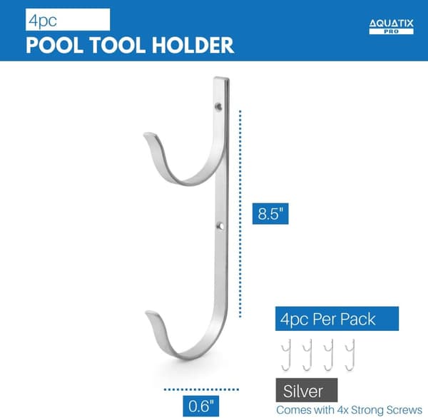Premium professionella poolstångshållare 4 st aluminiumstöd