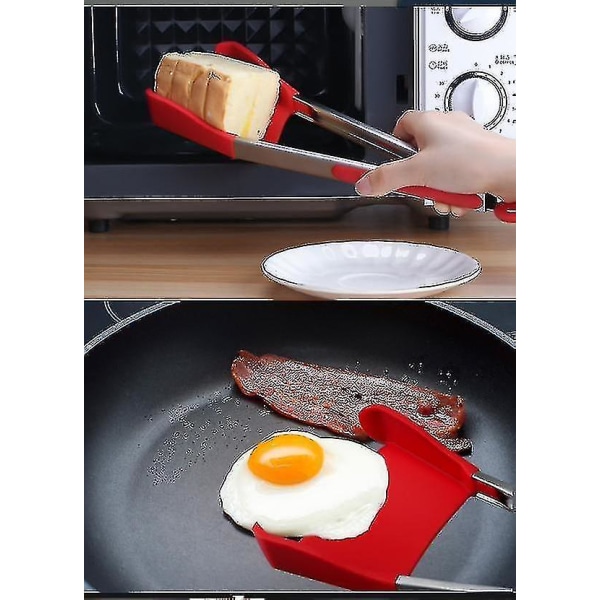 2 i 1 Smart Köks Spatel Och Tång Non-stick Värmebeständig Rostfritt Stål