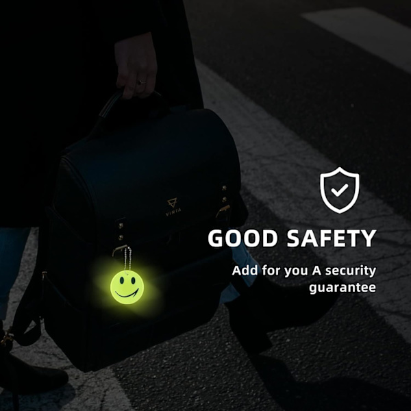 Pakke med 11 reflekterende Smiley-vedhæng, sikkerhedsreflektor, børnereflektor, S
