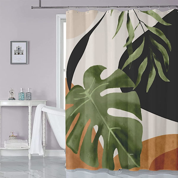Duschdraperi Vattentät Polyester Duschdraperi Set med 12 Krokar