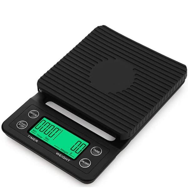 Digital kaffevåg med timer, 3 kg/0,1 g multifunktionell bärbar