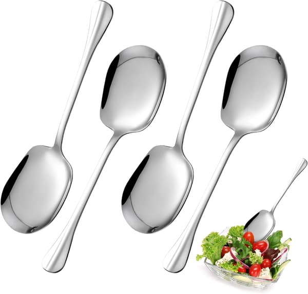 Set med 4 serveringsskedar, serveringssked i rostfritt stål, serveringssked för buffé