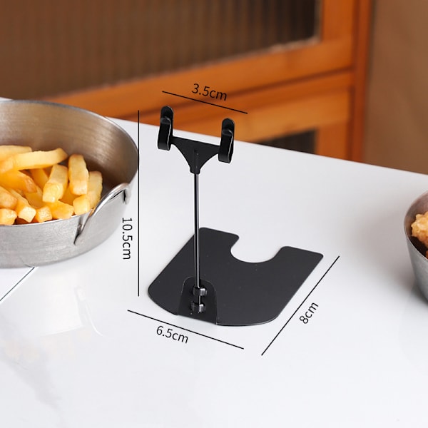 Metal Display Stativ til Visning af Navneskilte Restaurant Supermarkeder Bageri Supermarked Kommercielt, Sort, 8*6.5*10.5cm