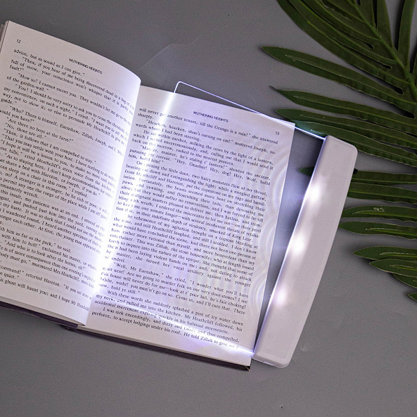 Flat Book Light Side Book Light for Clear LED Full Page Illuminator Panel Plate(Hvit)
