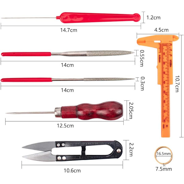 10 st DIY smyckesverktygssatser, inklusive tänger, hoppring, virknål