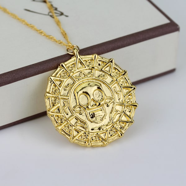 Pakke med 2 Pirates of The Necklace Skull Coin Halskæde