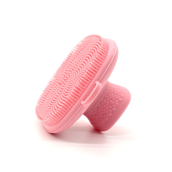 Mini Manuell Vaskbørste Matte Forsiktig Ansiktsrens for Eksfoliering og Poremassasje for Alle Hudtyper (Rosa Farge, 6,7 * 4 cm)