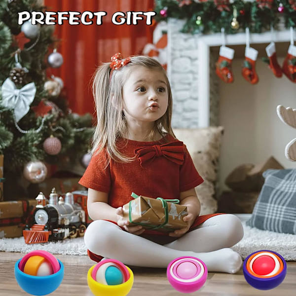 4-pack nya fidgetsensoriska leksaker, oändlig flip rolig spinner 3D-boll